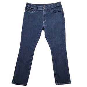 J. Crew Flex Skinny Mens Jeans Measures Size 35x27.5 Straight Stretchy Dark Blue